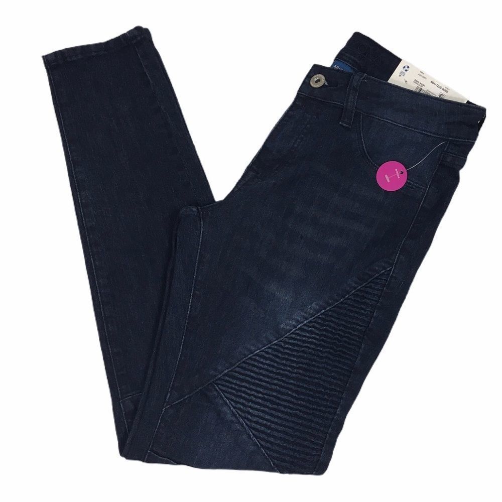 ARIZONA SKINNY MOTO JEANS DARK WASH